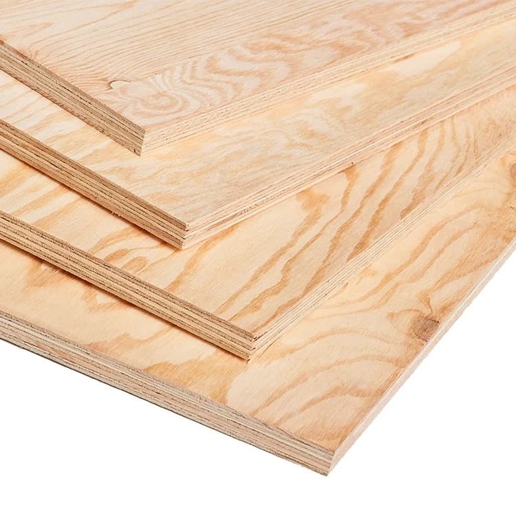 Stack of premium plywood sheets showing wood grain