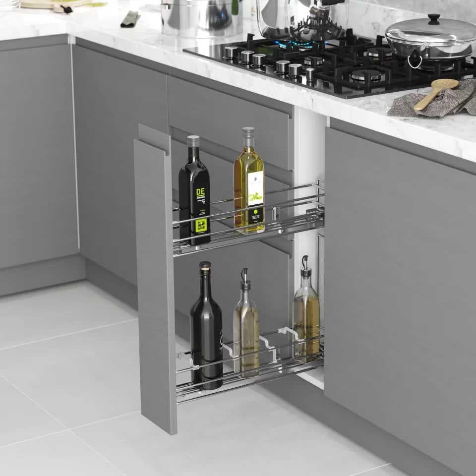 Bottle pull-out kitchen organiser