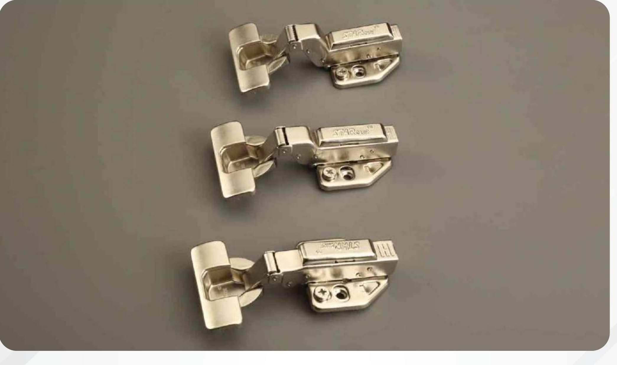 Cabinet door hinges close-up